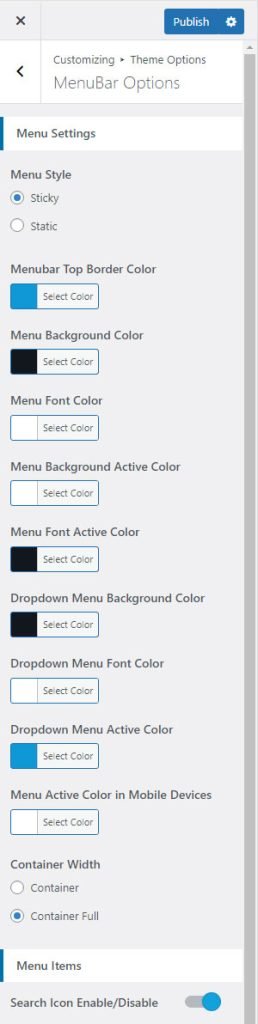 How to Configure the MenuBar Options